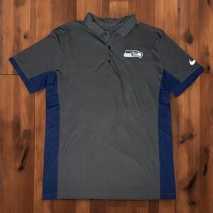 Nike Seattle Seahawks Dri-Fit Polo Shirt Mens‎ Medium NFL Performance Stretch